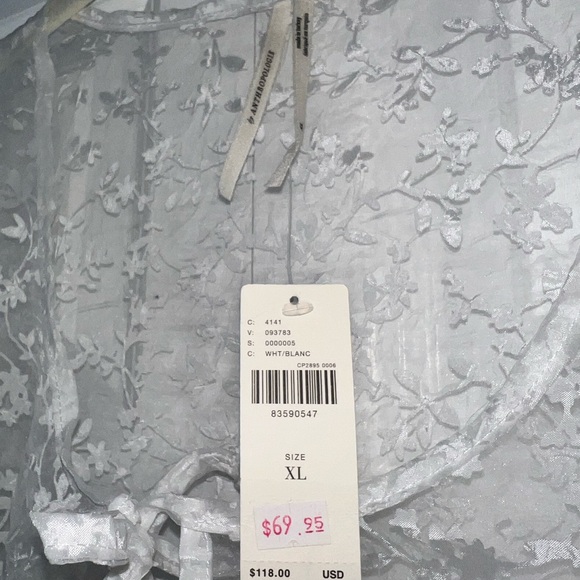 New Anthropologie Sheer ShortSleeve Organza Maxi Dress Festival Vibe Size XL NWT - Picture 9 of 9